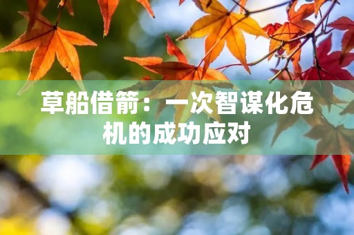 草船借箭:一次智谋化危机的成功应对 草船借箭:一次智谋化危机的成功应对