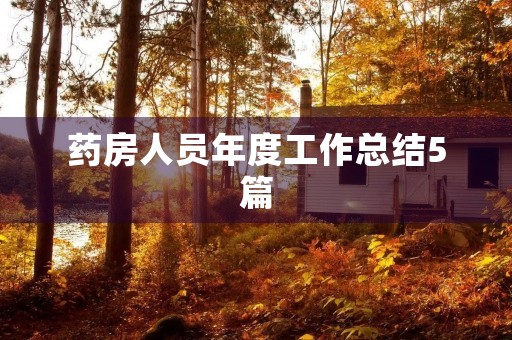 药房人员年度工作总结5篇