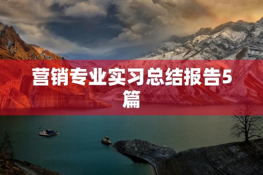 营销专业实习总结报告5篇 营销专业实习总结报告5篇