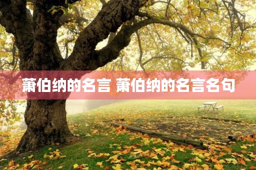 萧伯纳的名言 萧伯纳的名言名句
