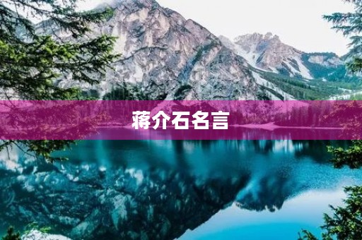 蒋介石名言，蒋介石名言名句