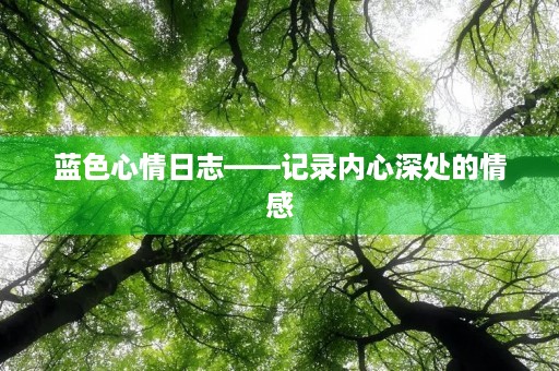 蓝色心情日志——记录内心深处的情感