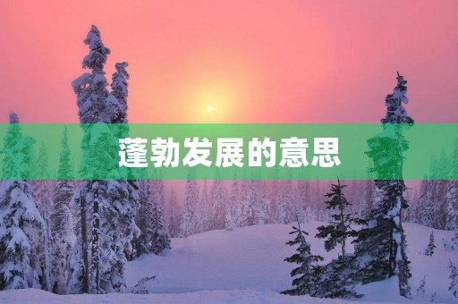蓬勃发展的意思(发展的拼音) 蓬勃发展的意思(发展的拼音)