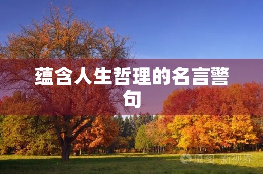 蕴含人生哲理的名言警句，蕴含人生哲理的名言警句其作者