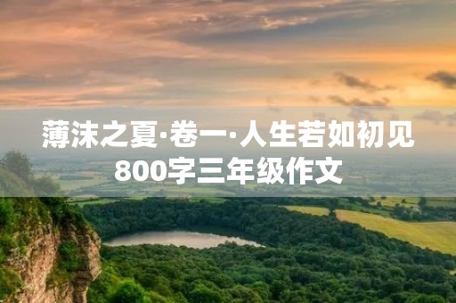 薄沫之夏·卷一·人生若如初见800字三年级作文