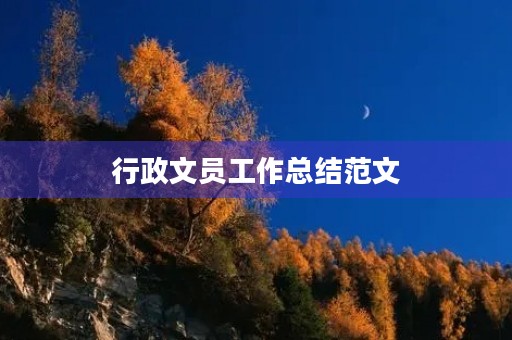 行政文员工作总结范文