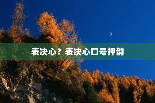 表决心?表决心口号押韵 表决心?表决心口号押韵
