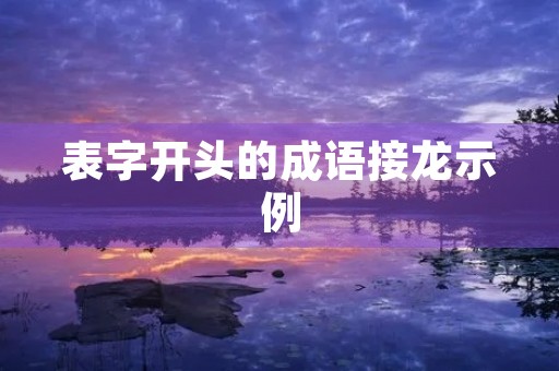 表字开头的成语接龙示例