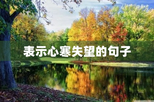 表示心寒失望的句子(表示心寒失望的句子简短) 表示心寒失望的句子(表示心寒失望的句子简短)