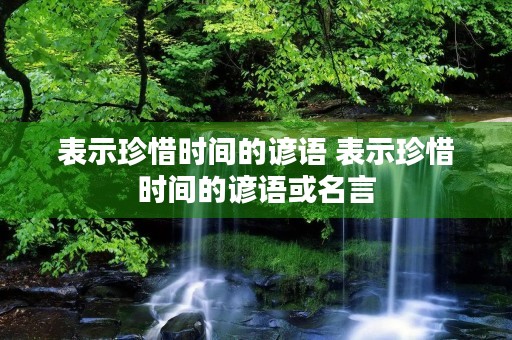 表示珍惜时间的谚语 表示珍惜时间的谚语或名言