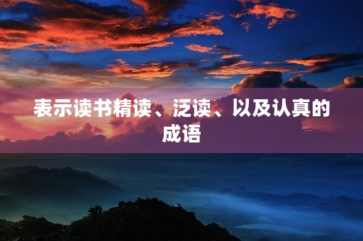 表示读书精读、泛读、以及认真的成语