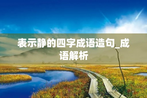 表示静的四字成语造句_成语解析 表示静的四字成语造句_成语解析