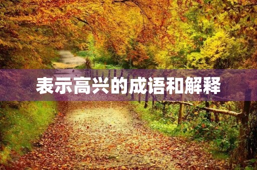 表示高兴的成语和解释