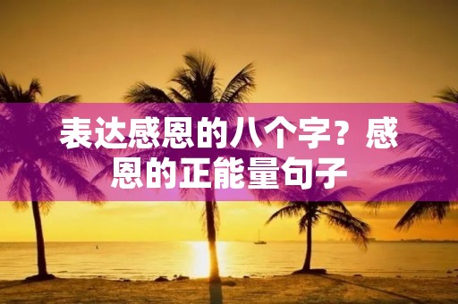 表达感恩的八个字?感恩的正能量句子 表达感恩的八个字?感恩的正能量句子