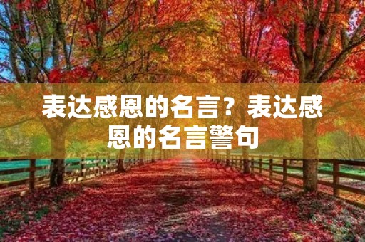 表达感恩的名言？表达感恩的名言警句