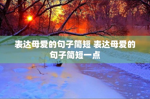 表达母爱的句子简短 表达母爱的句子简短一点 表达母爱的句子简短 表达母爱的句子简短一点