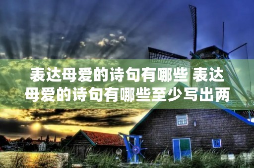 表达母爱的诗句有哪些 表达母爱的诗句有哪些至少写出两句