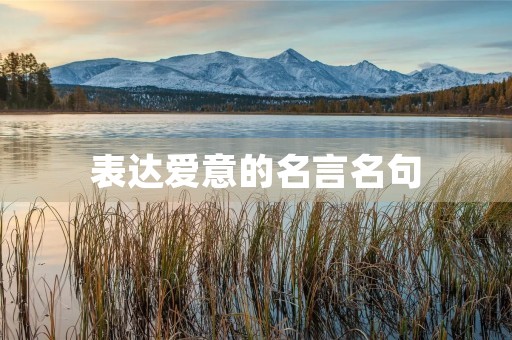 表达爱意的名言名句，表达爱意的名言名句有哪些