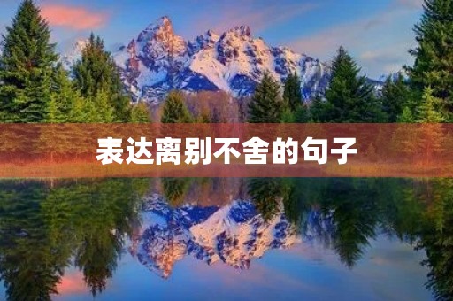 表达离别不舍的句子(表达离别,期待重逢的诗句) 表达离别不舍的句子(表达离别,期待重逢的诗句)