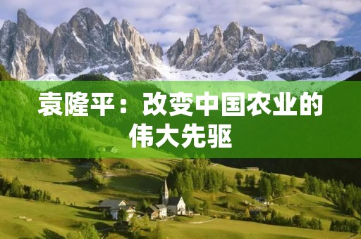 袁隆平：改变中国农业的伟大先驱