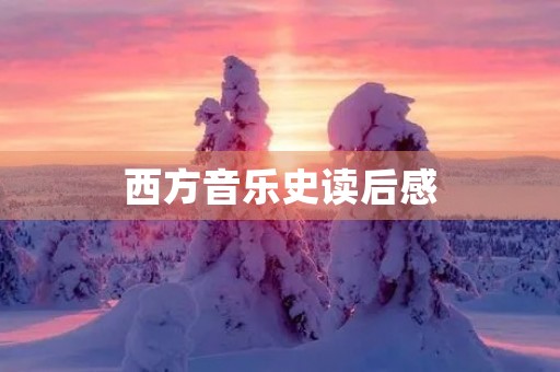 西方音乐史读后感