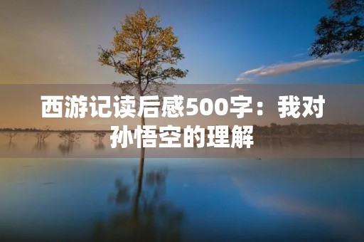 西游记读后感500字：我对孙悟空的理解