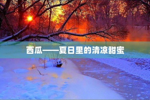 西瓜——夏日里的清凉甜蜜