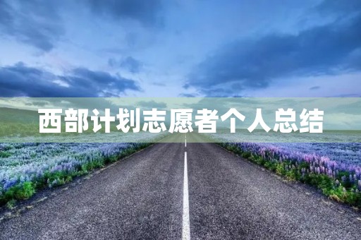 西部计划志愿者个人总结