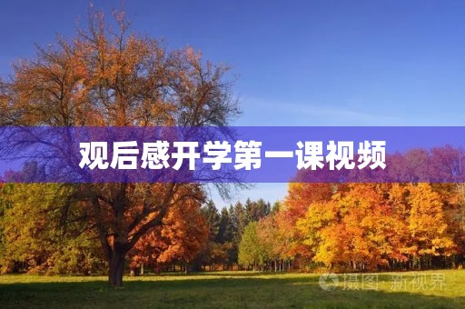 观后感开学第一课视频