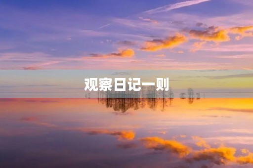 观察日记一则