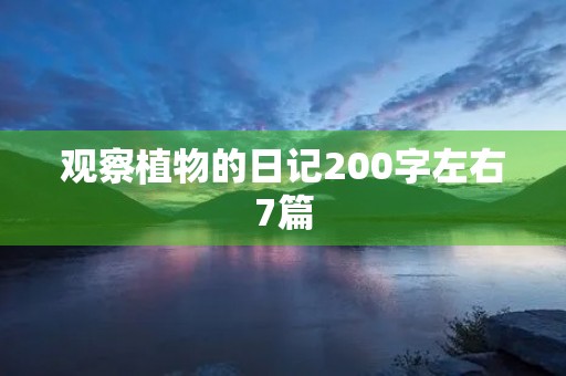 观察植物的日记200字左右7篇