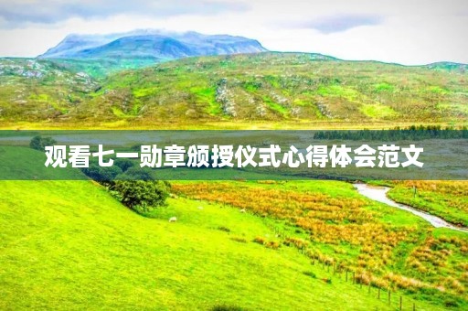 观看七一勋章颁授仪式心得体会范文