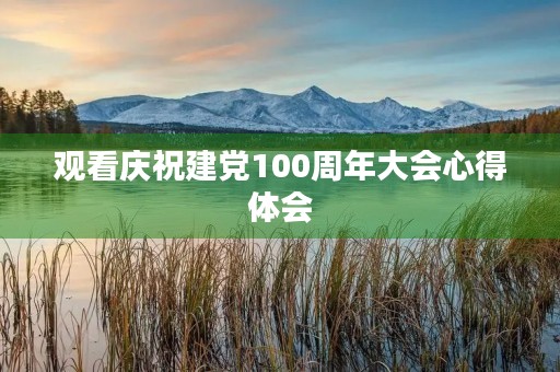 观看庆祝建党100周年大会心得体会 观看庆祝建党100周年大会心得体会