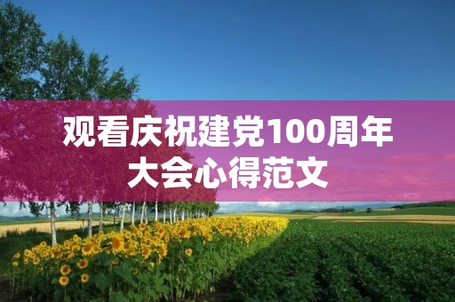 观看庆祝建党100周年大会心得范文