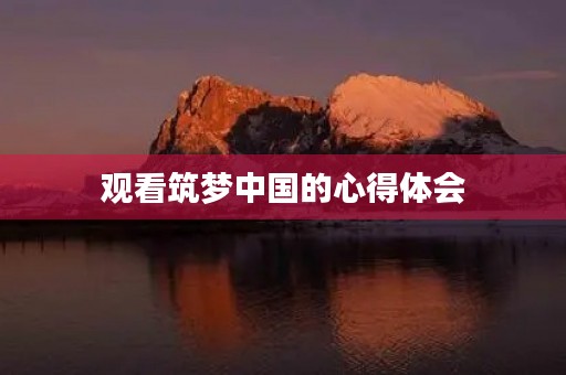 观看筑梦中国的心得体会 观看筑梦中国的心得体会