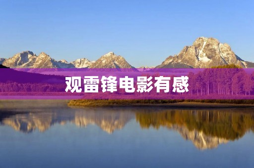 观雷锋电影有感 观雷锋电影有感