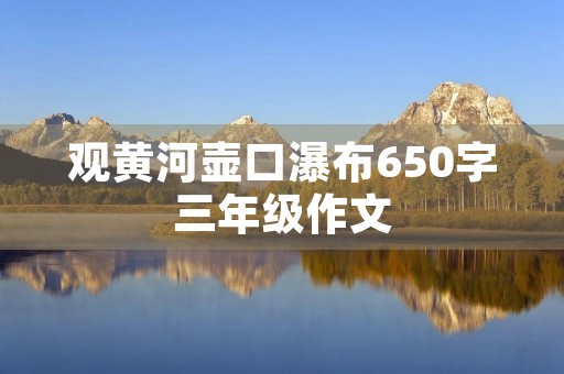 观黄河壶口瀑布650字三年级作文