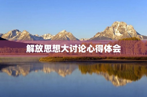 解放思想大讨论心得体会 解放思想大讨论心得体会