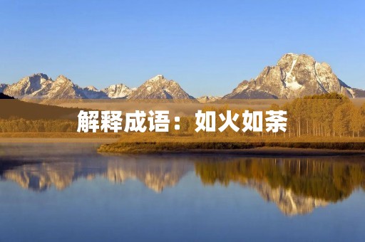 解释成语:如火如荼 解释成语:如火如荼