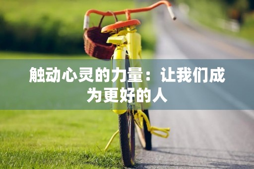 触动心灵的力量：让我们成为更好的人