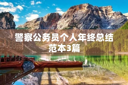 警察公务员个人年终总结范本3篇