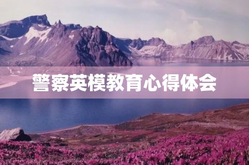 警察英模教育心得体会