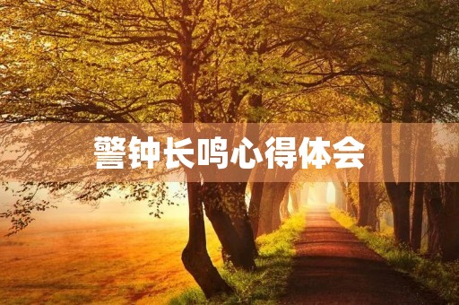 警钟长鸣心得体会