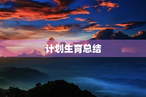 计划生育总结 计划生育总结