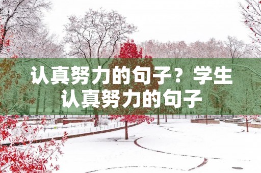 认真努力的句子？学生认真努力的句子