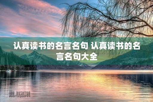 认真读书的名言名句 认真读书的名言名句大全