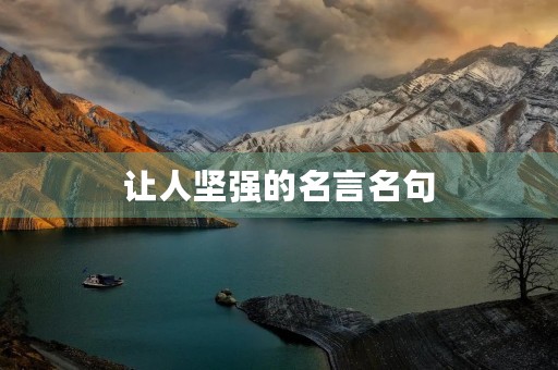 让人坚强的名言名句(关于坚强的金句)