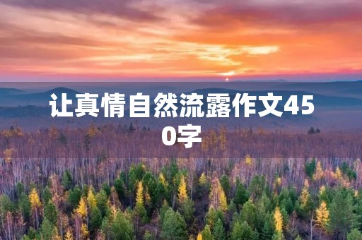 让真情自然流露作文450字 让真情自然流露作文450字