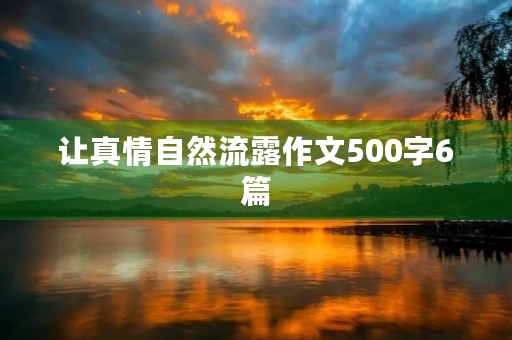 让真情自然流露作文500字6篇