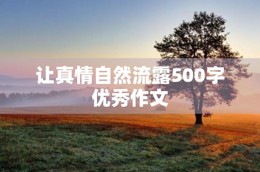 让真情自然流露500字优秀作文 让真情自然流露500字优秀作文